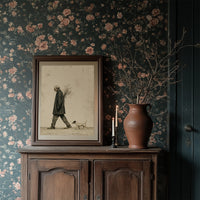 The Old Man Carrying Wildflowers — Surreal Figurative Print