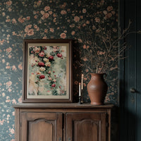 Climbing Roses on Plaster — Impasto Floral Painting