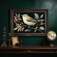 Warbler Amid Berry Branches