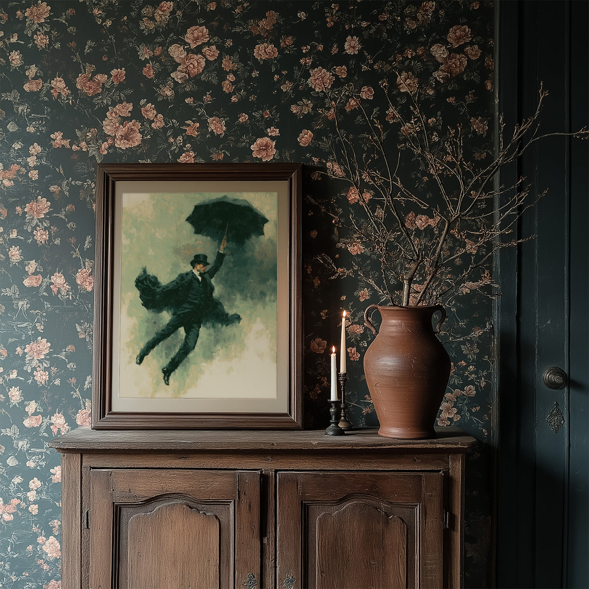 The Falling Gentleman — Striding Through Storm Oil Print