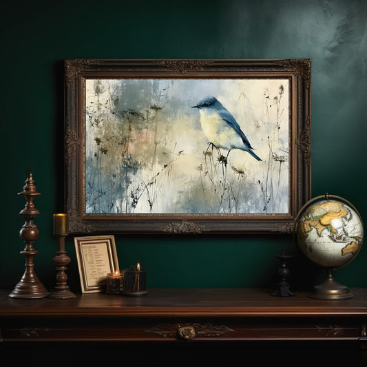 Bluebird in the Winter Haze