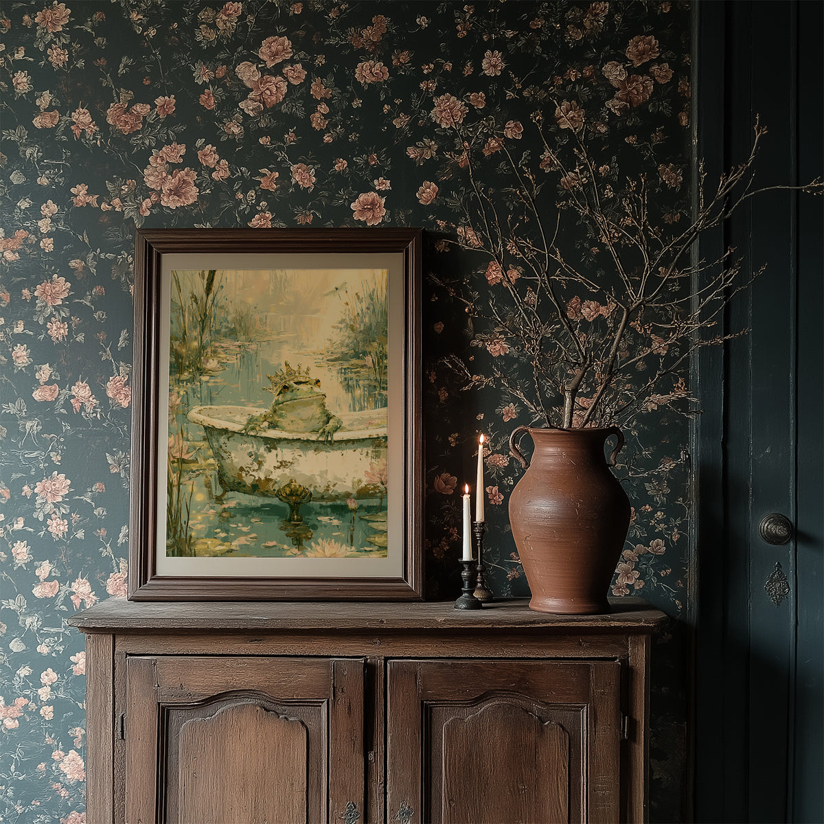 The Frog Prince's Bath — Fairy Tale Pond Painting