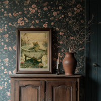 The Frog Prince's Bath — Golden Hour Pond Painting