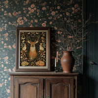 Woodland Tapestry — Blush and Gold Forest Creatures