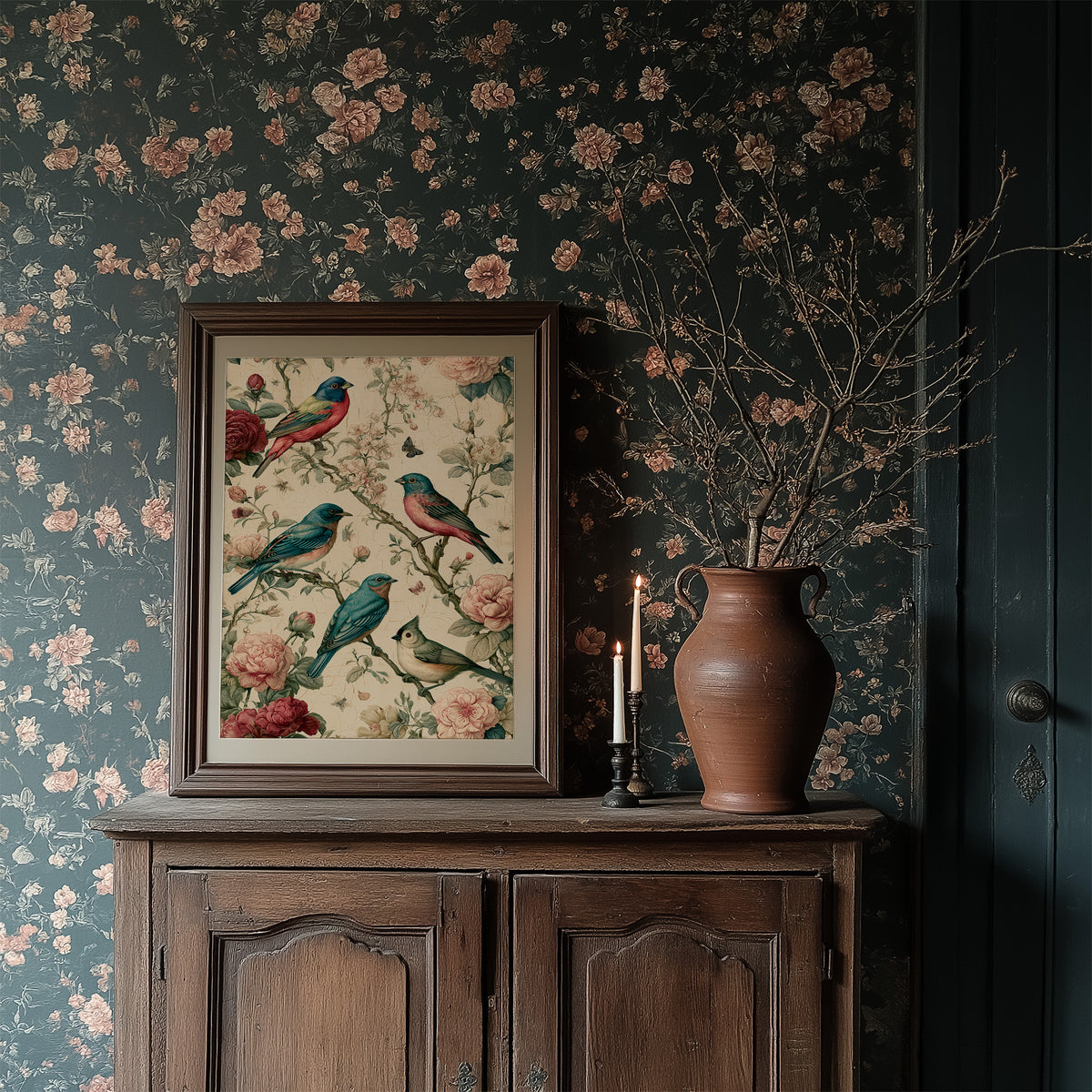Songbirds and Roses — Vintage Chinoiserie Bird Print