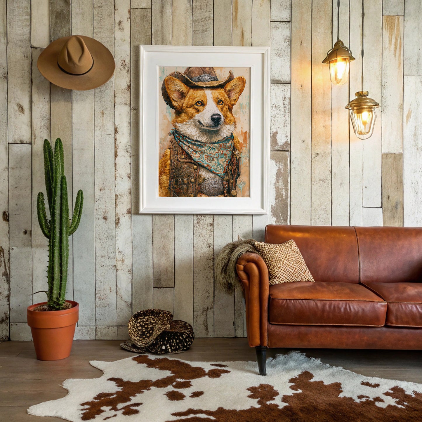 Cowboy Corgi — Close-Up Western Dog Portrait