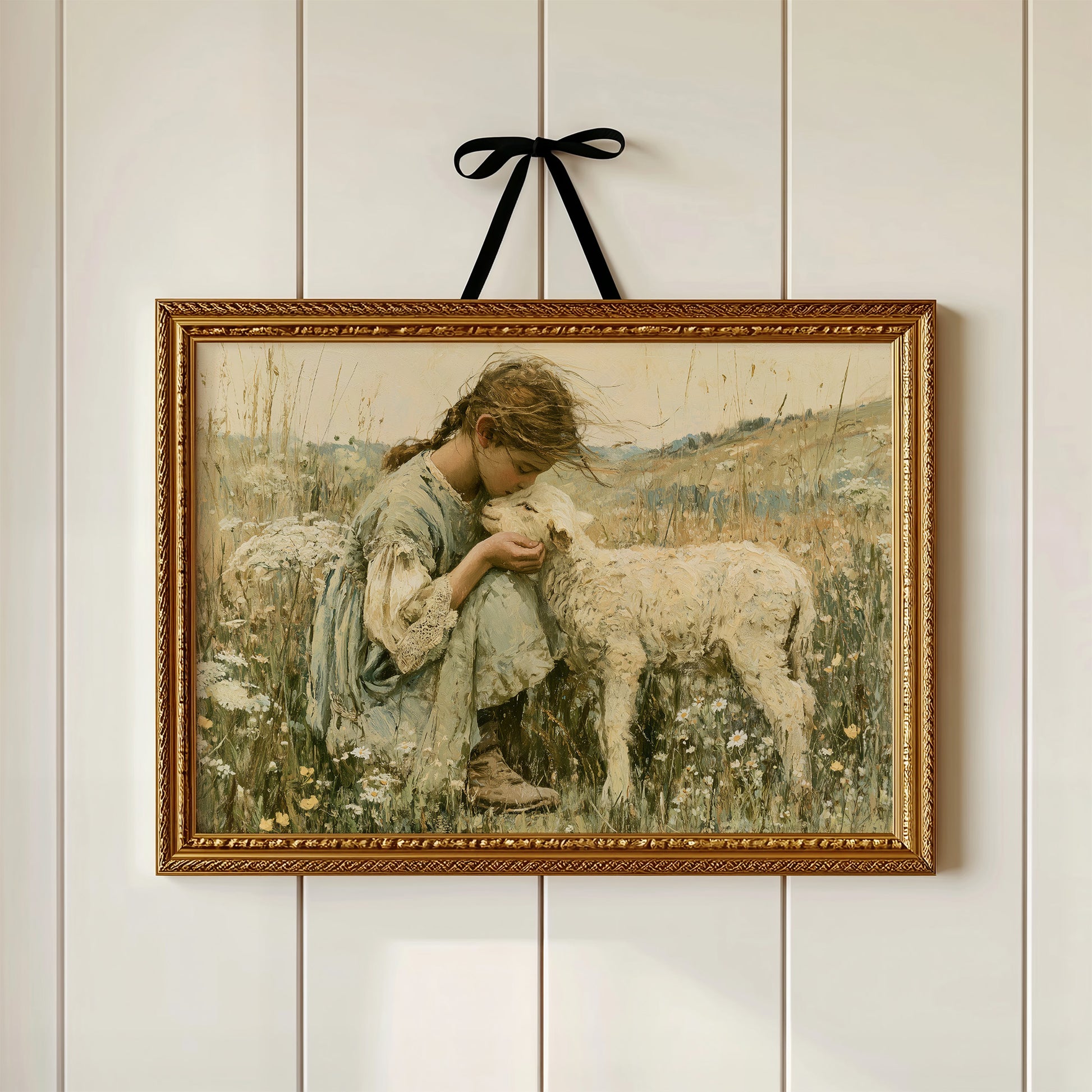 A Girl and Her Lamb