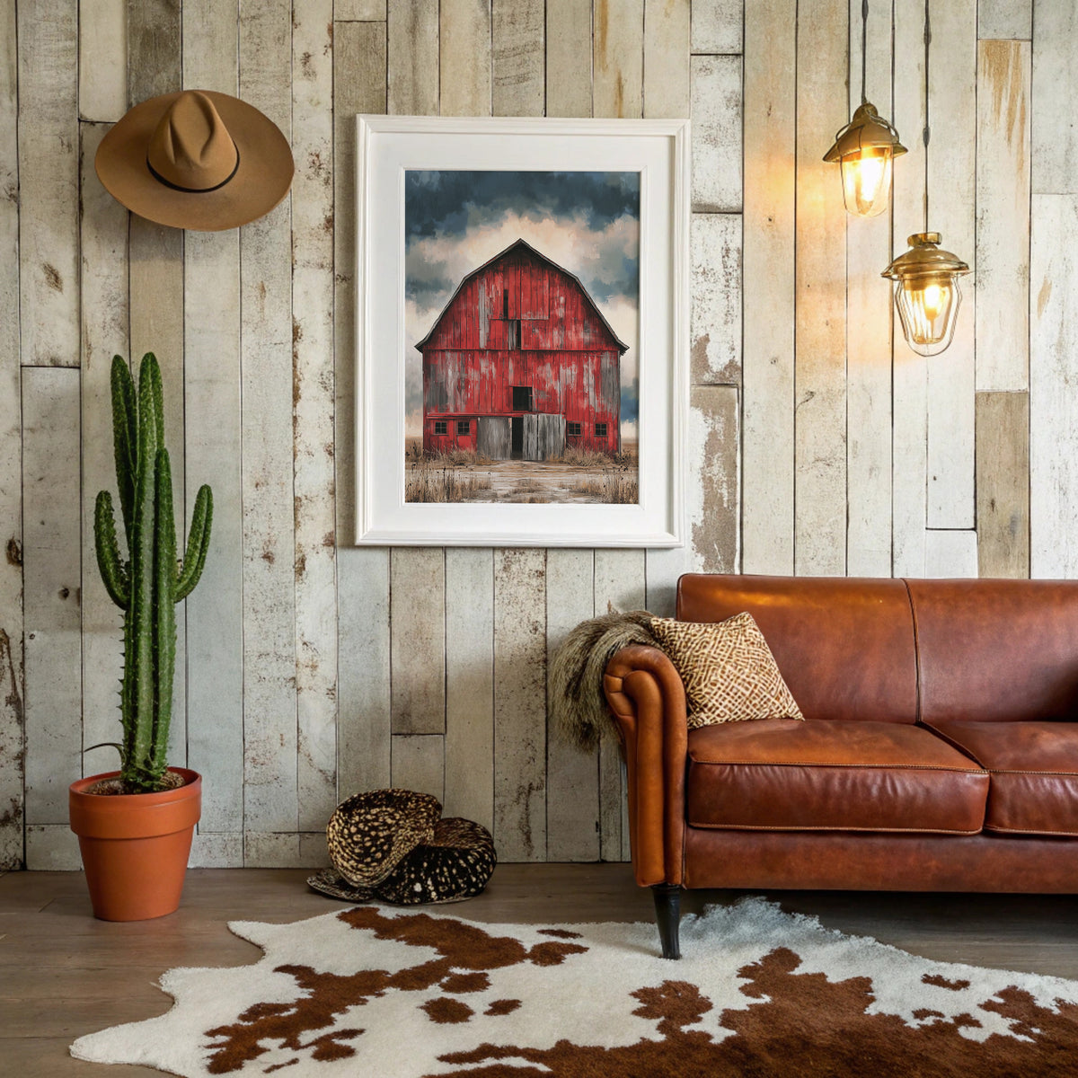 The Red Barn — Bold Decay Prairie Oil Painting