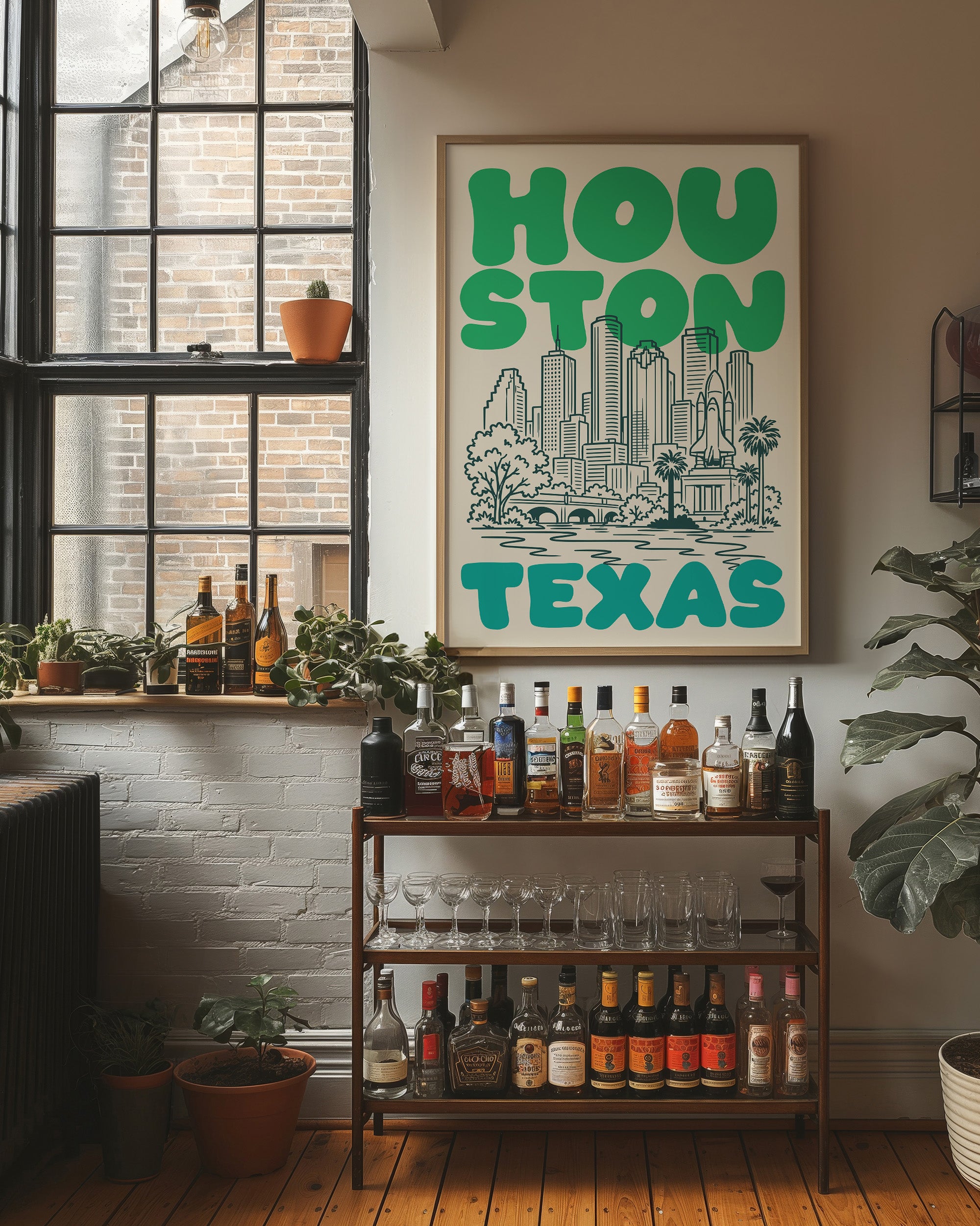 Houston, Bubble Letter Skyline
