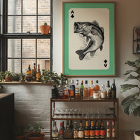 Ace of Bass — Clubs Playing Card Wildlife Print