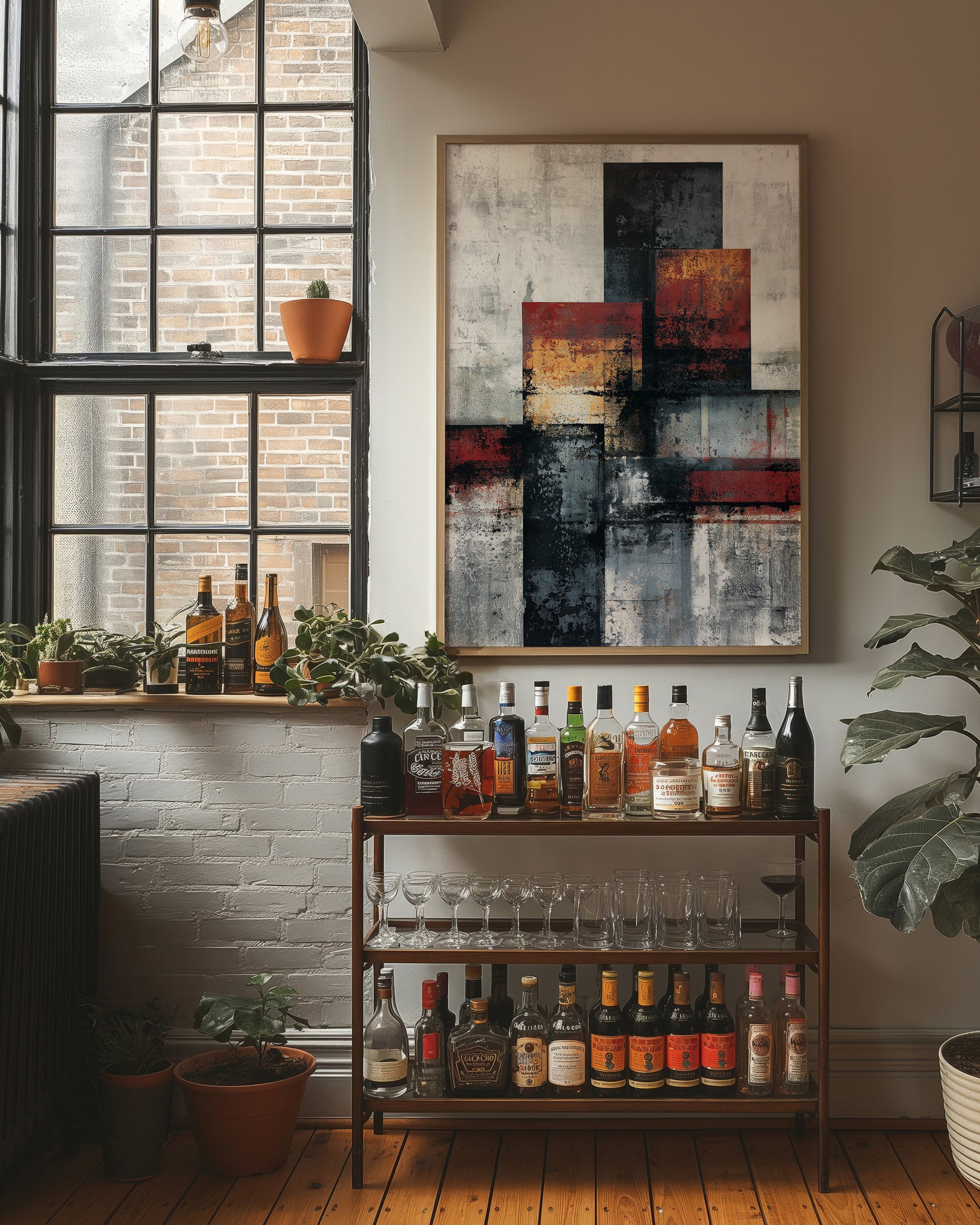 Rust and Concrete — Industrial Color Block Abstract