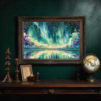 Aurora Spills Into the Lake
