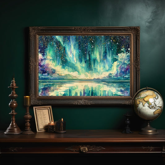 Aurora Spills Into the Lake