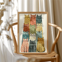 Cat Stack: A Mid-Century Feline Chorus