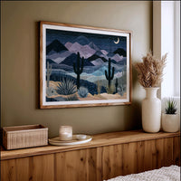 Ridgelines Beneath a Sliver Moon