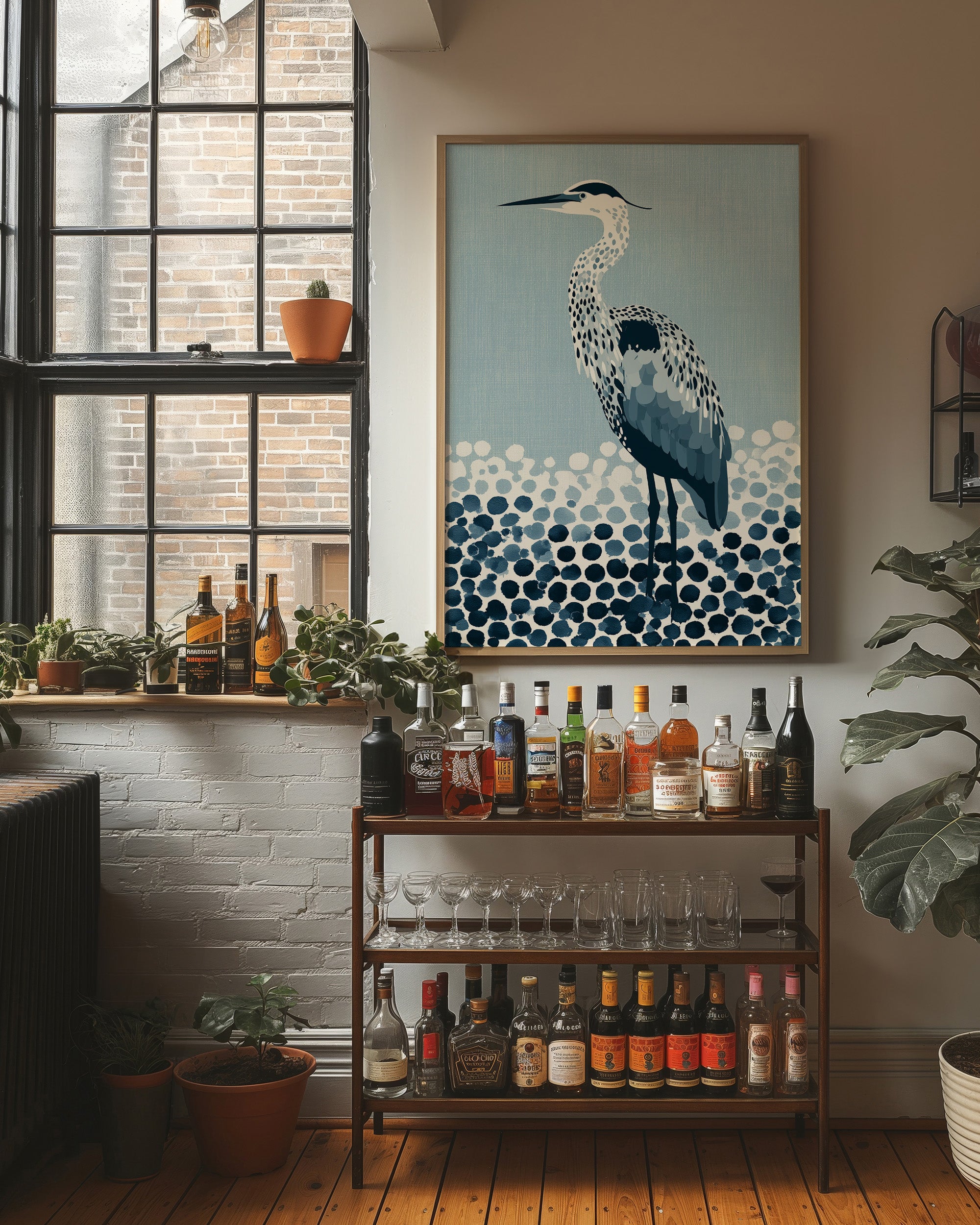 Heron in the Dappled Blue