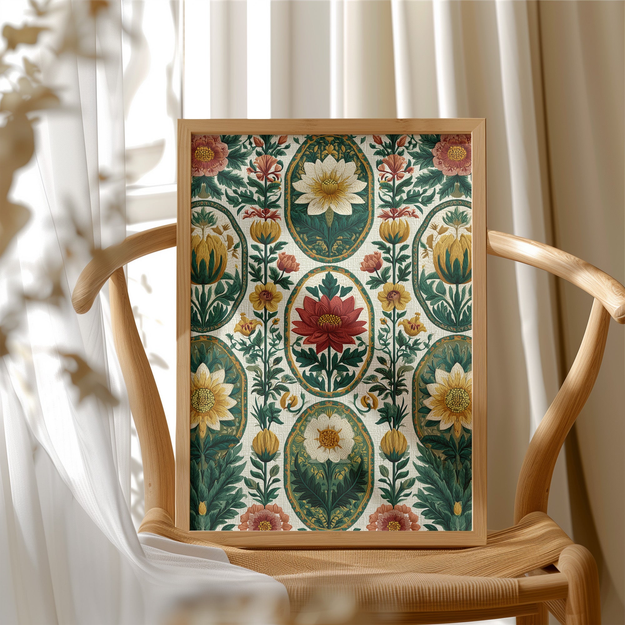 Cameo Blooms on Linen Field