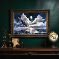 Moonlit Clouds Over Still Water