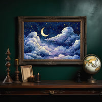 Crescent Moon Above the Clouds