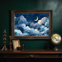 Gold-Lined Clouds and Crescent Light