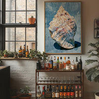 Weathered Conch, Woven Blue