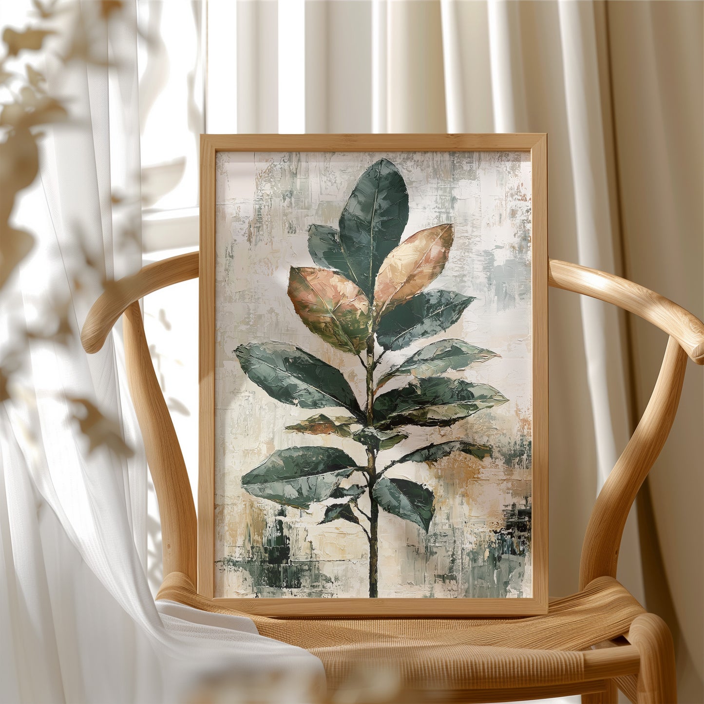 Tall Magnolia Branch, Warm Neutrals