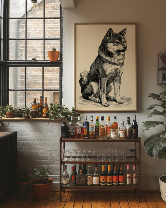 Alert & Upright: Vintage Spitz Engraving