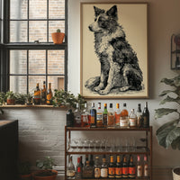 Border Watch: Bold Woodcut Collie