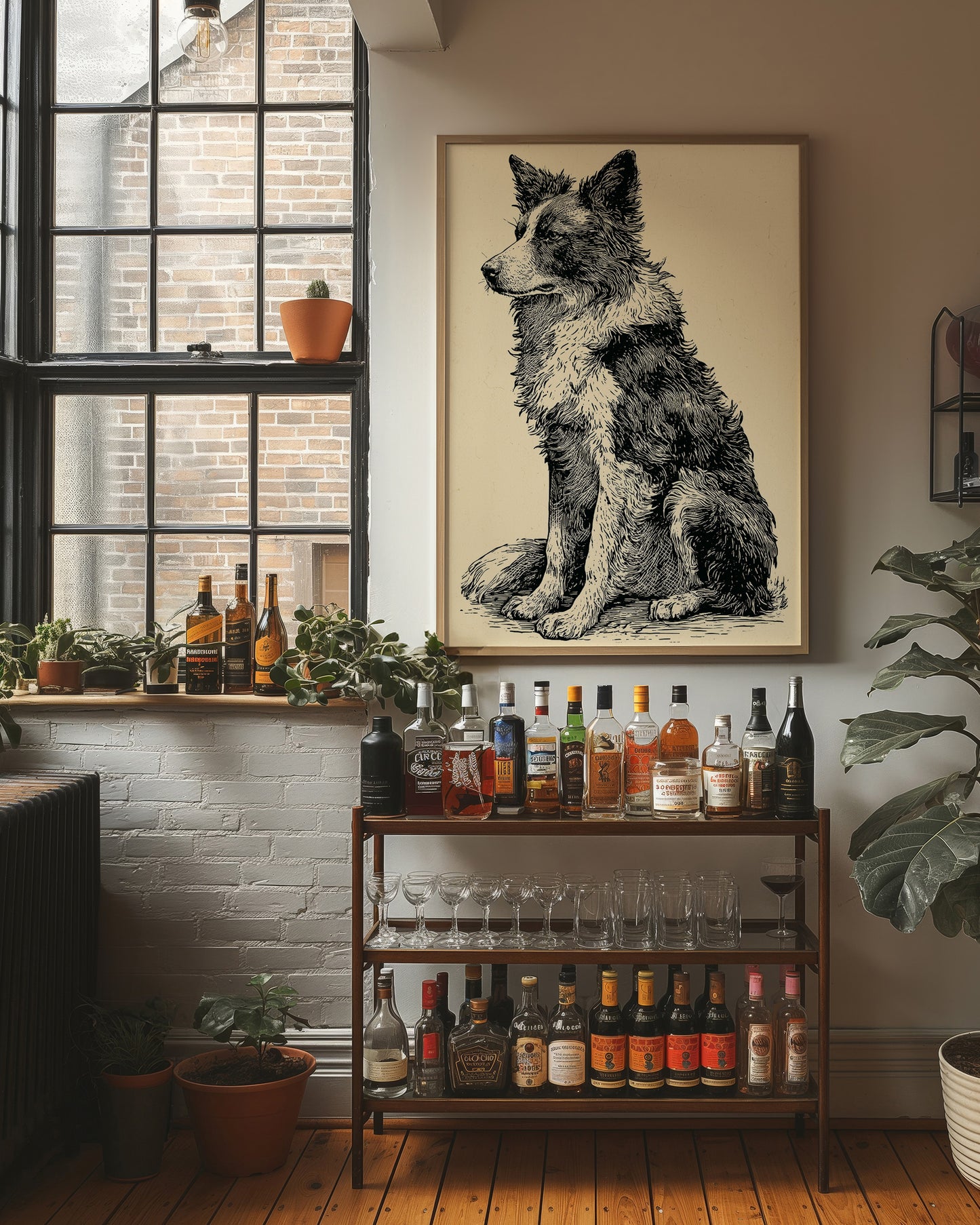 Border Watch: Bold Woodcut Collie