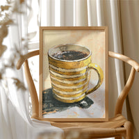 Striped Mug, Strong Coffee