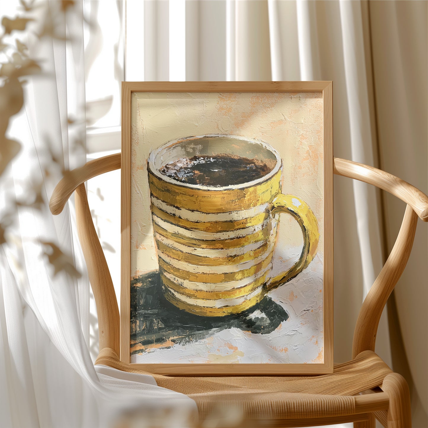 Striped Mug, Strong Coffee