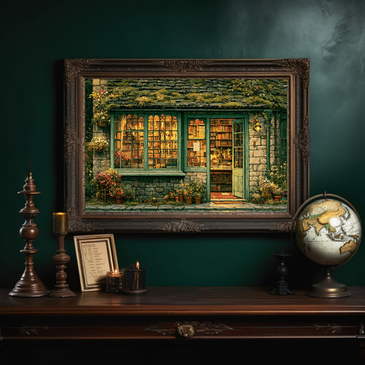 Bookshop Wrapped in Green