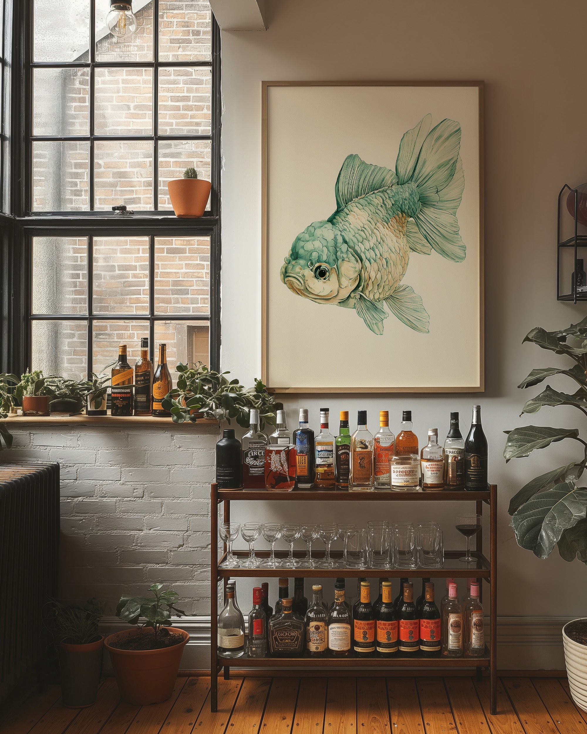 Seafoam Fancy: A Goldfish Portrait