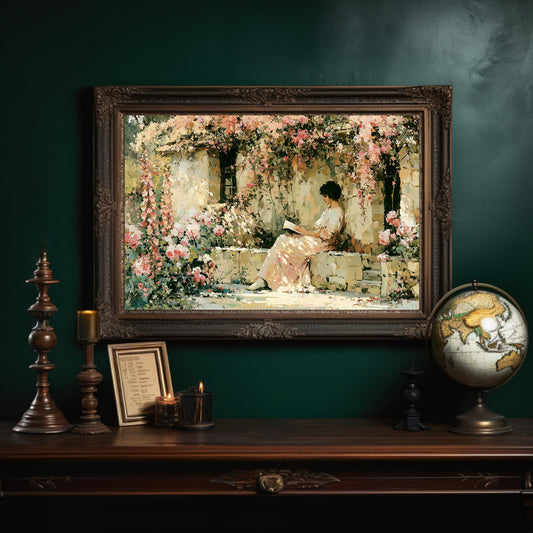 Reading Beneath the Rose Arbor