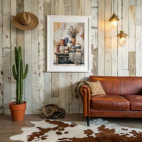 Bench of Boho Pots and Dried Blooms