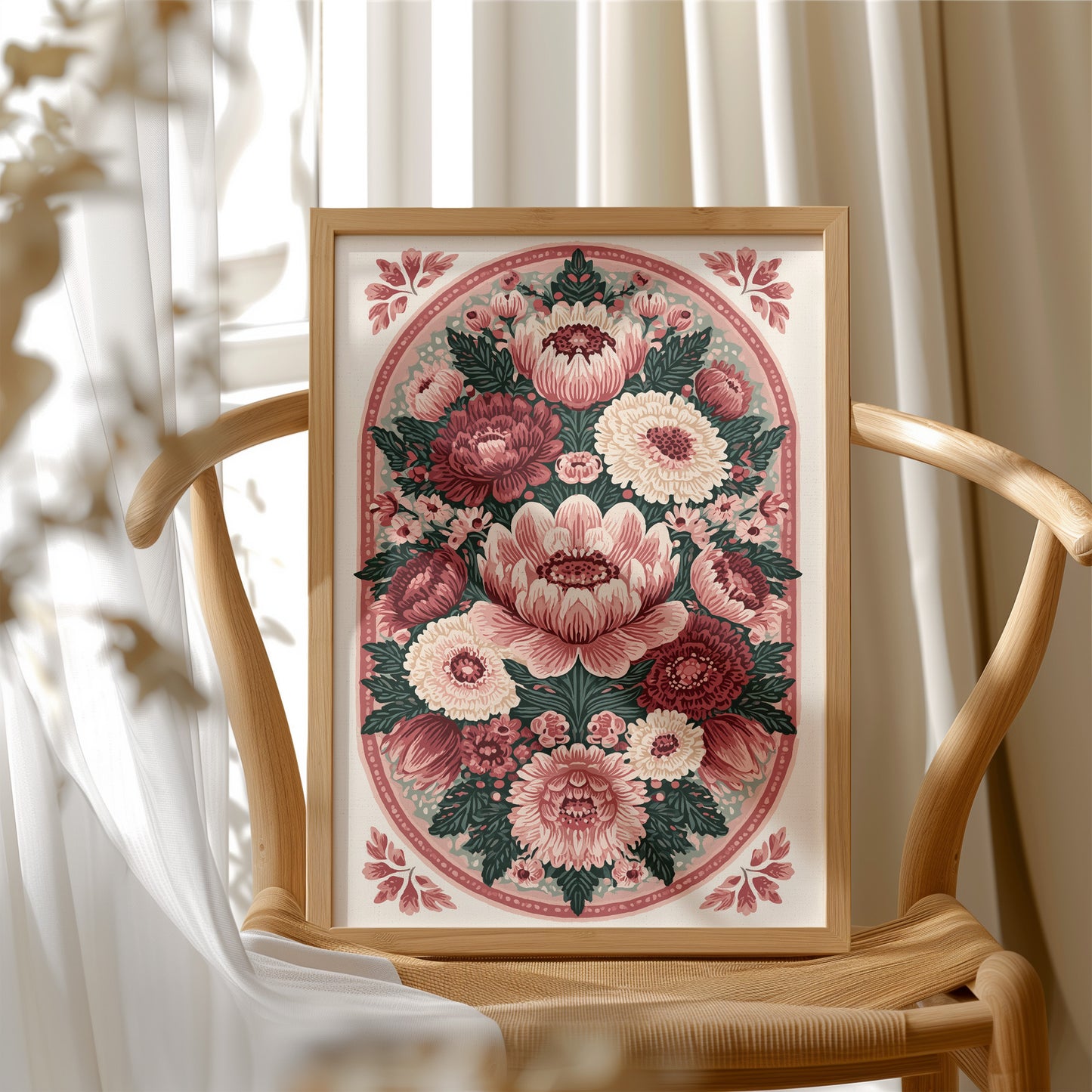 Rosette Medallion: An Ornamental Floral Tapestry