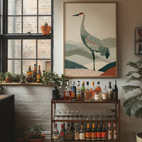Sandhill Silhouette: Modern Crane Study