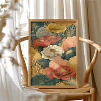 Dotted Bloom Mosaic in Rust and Gold