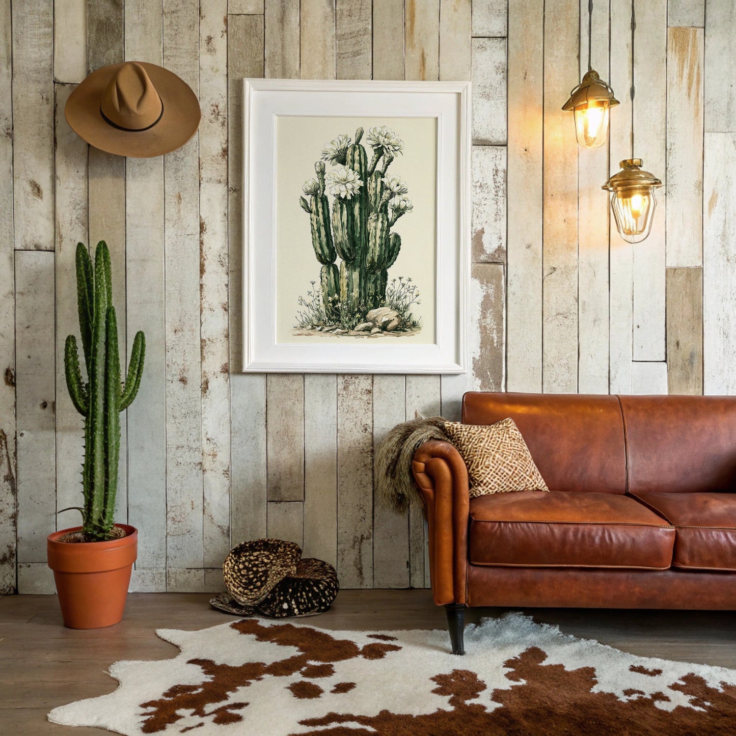 Blooming Saguaro Botanical Study