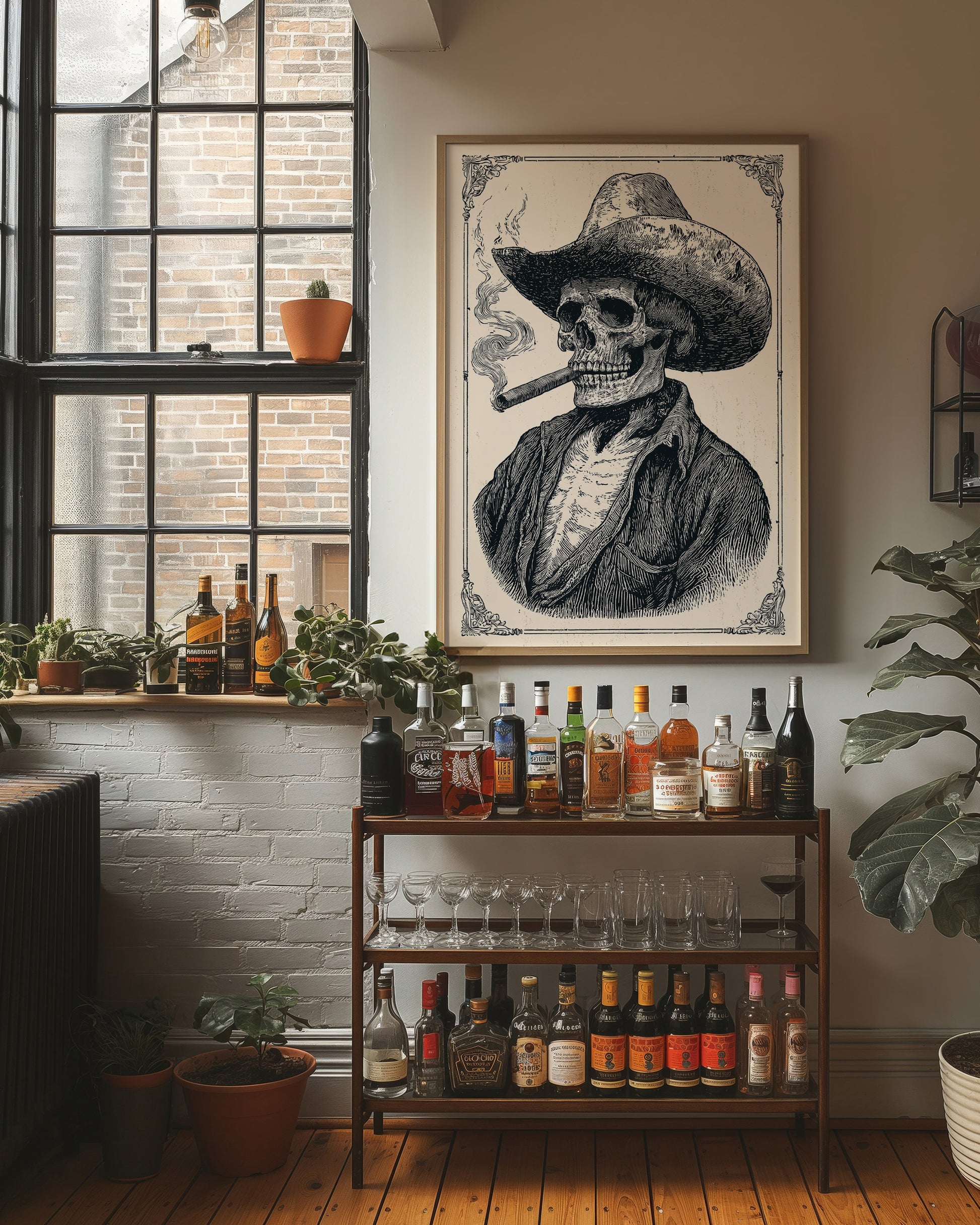 Cigar-Smoking Skeleton Cowboy