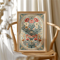 Symmetrical Bouquet Medallion Tapestry