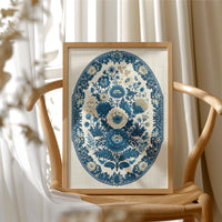Indigo Porcelain Floral Medallion