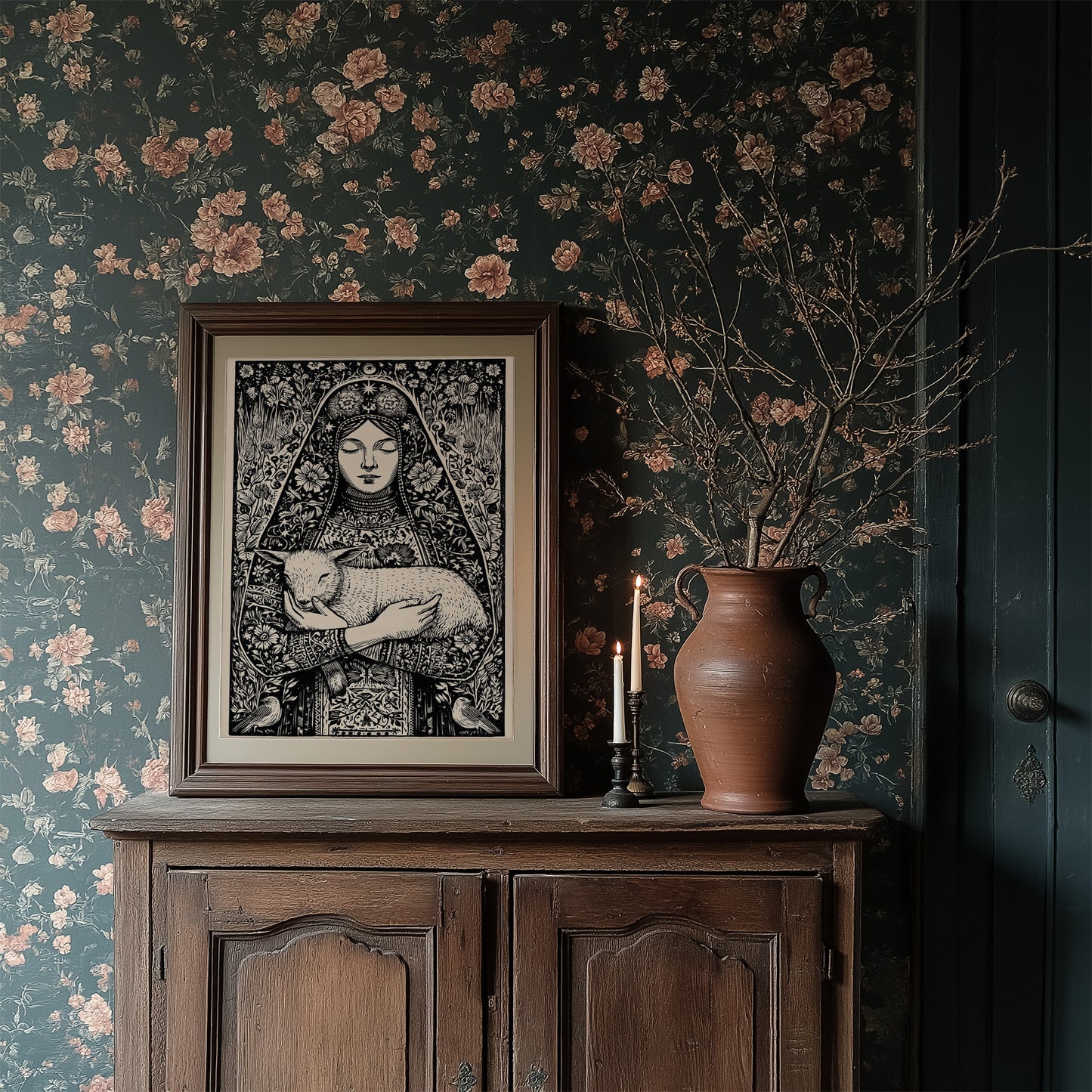 Madonna and Lamb: A Woodcut Devotion