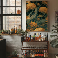 Golden Blooms in the Dark Garden: Marigold Study II