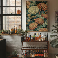 Coral Chrysanthemums Beneath the Constellations