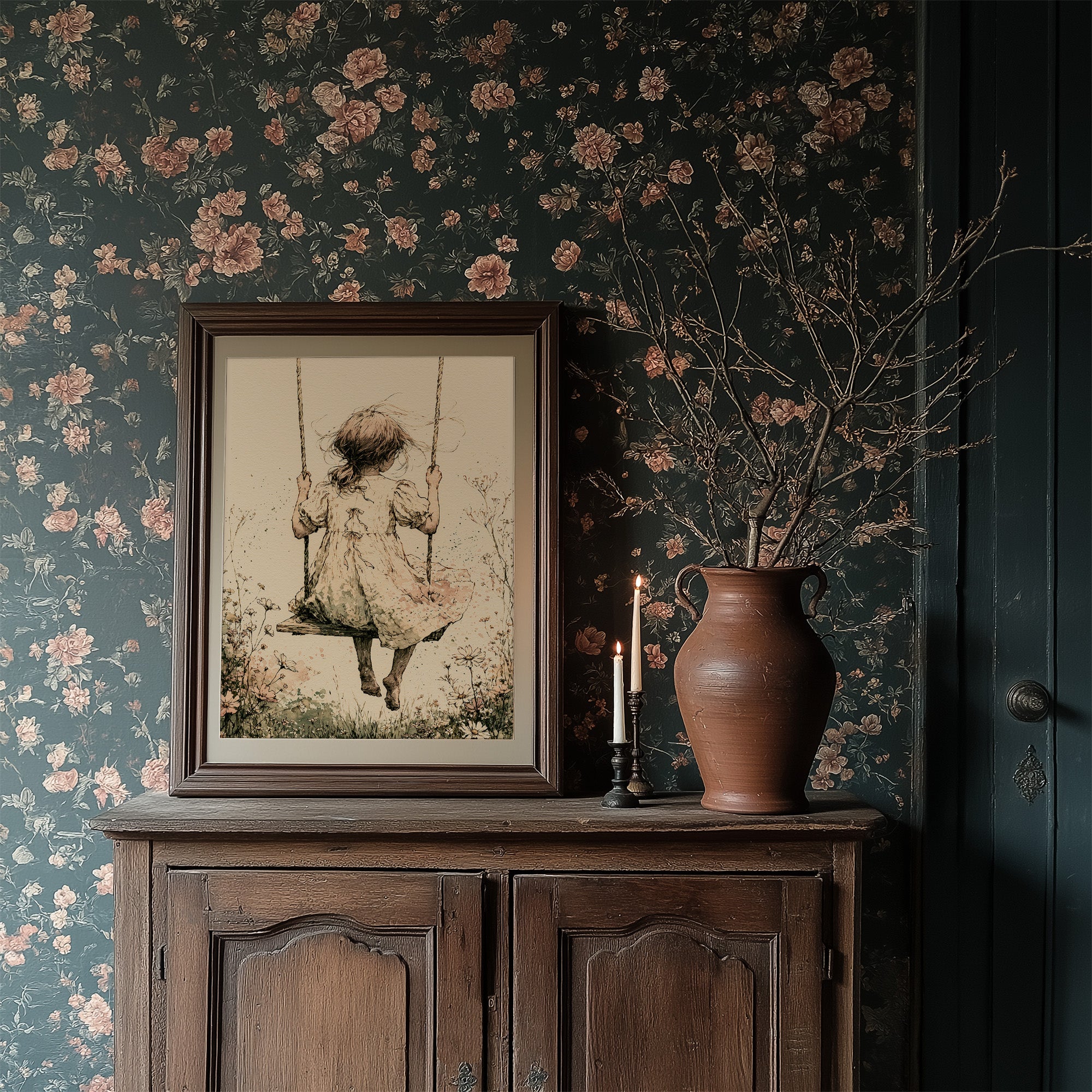 The Wildflower Swing: A Girl's Quiet Sway