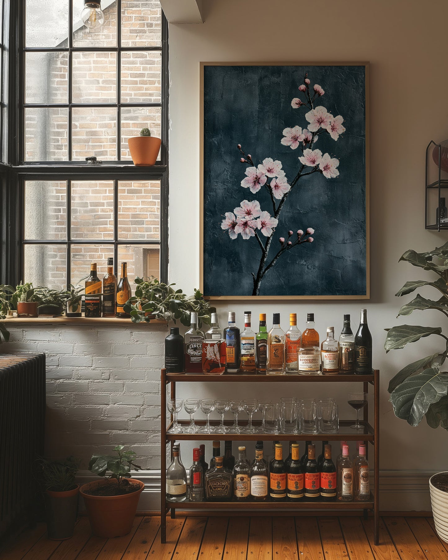 Realist Blossoms on Slate Grey