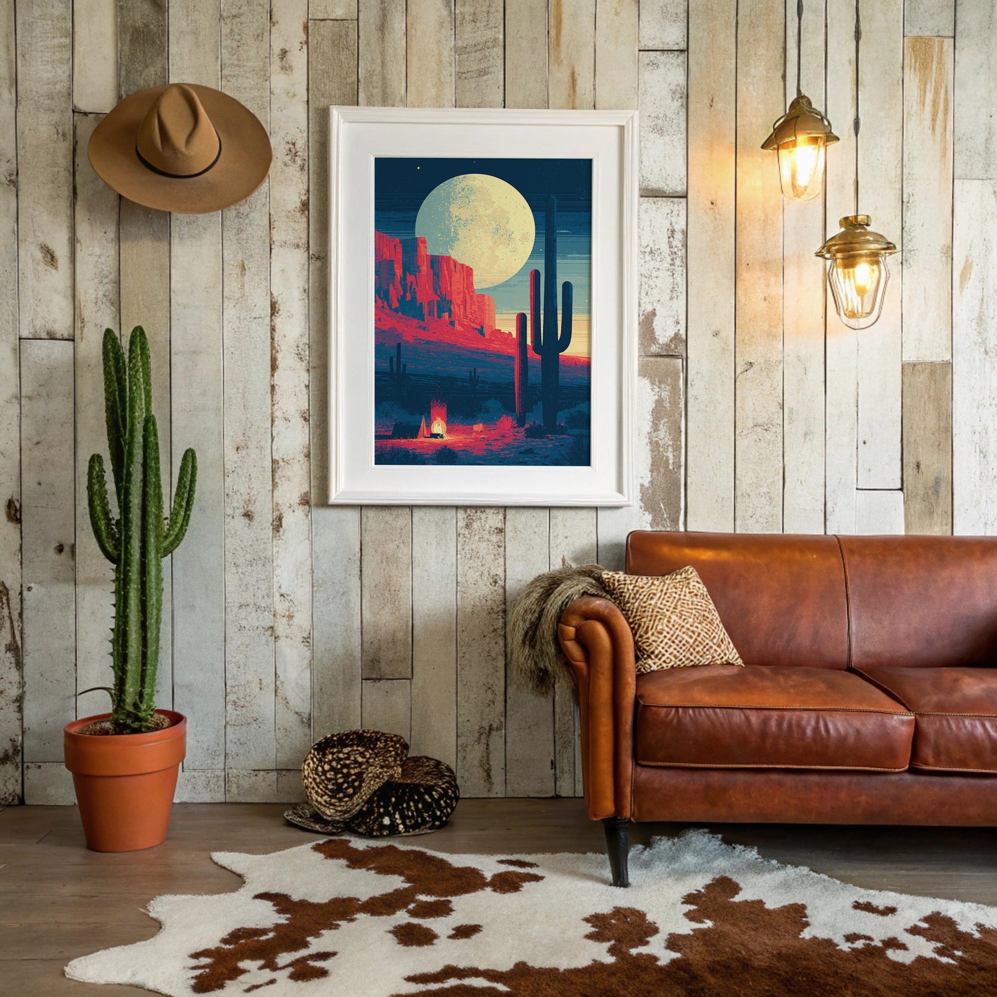 Campfire Under a Desert Moon