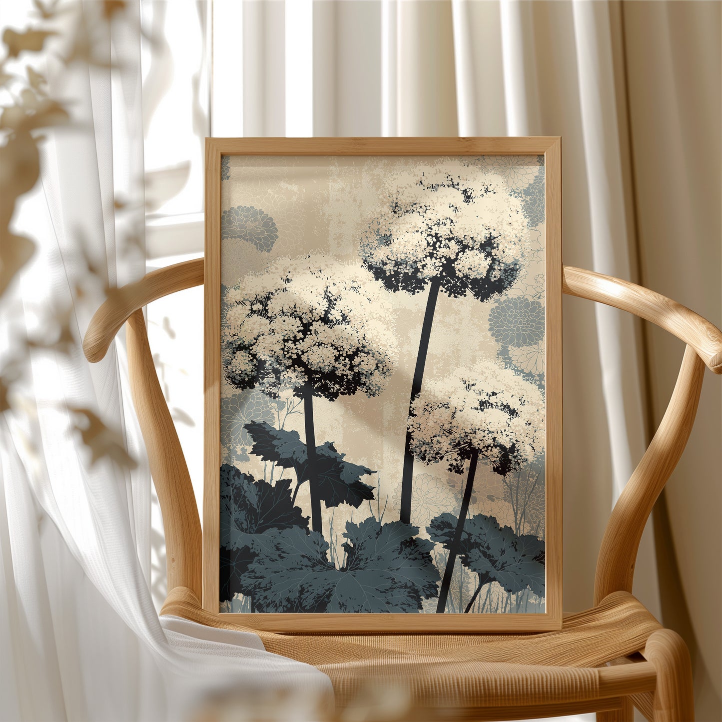 Hydrangea Stems in Silhouette