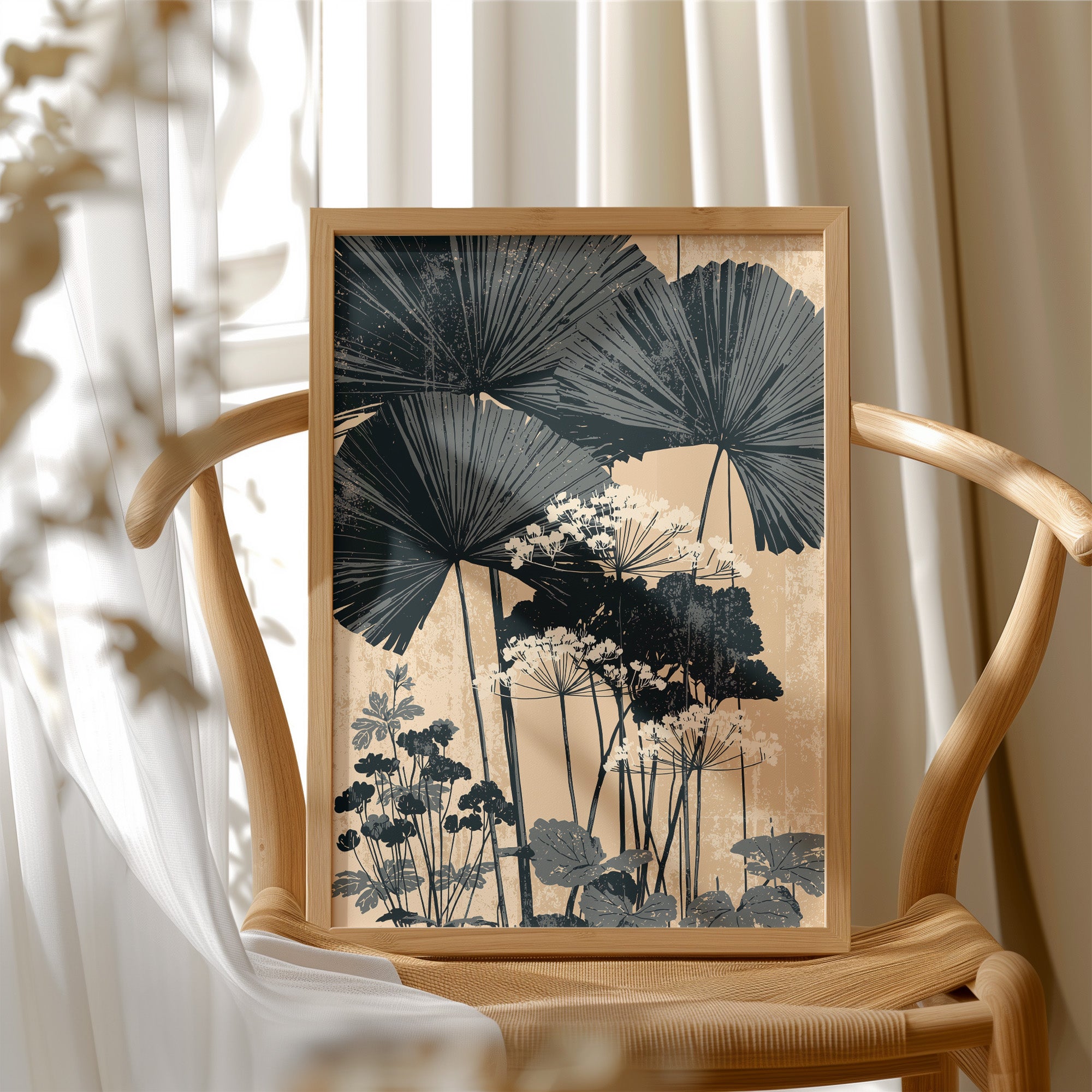 Palm Fronds Over Wild Lace